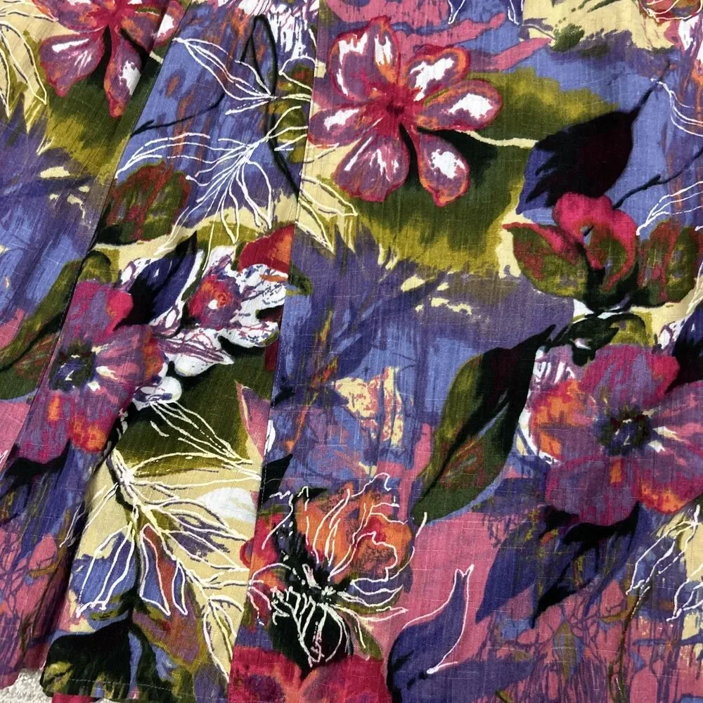 Napa Valley Maxi Skirt Womens 22W Purple Pink Floral Stretch Waist Cottage Core - Picture 3 of 4
